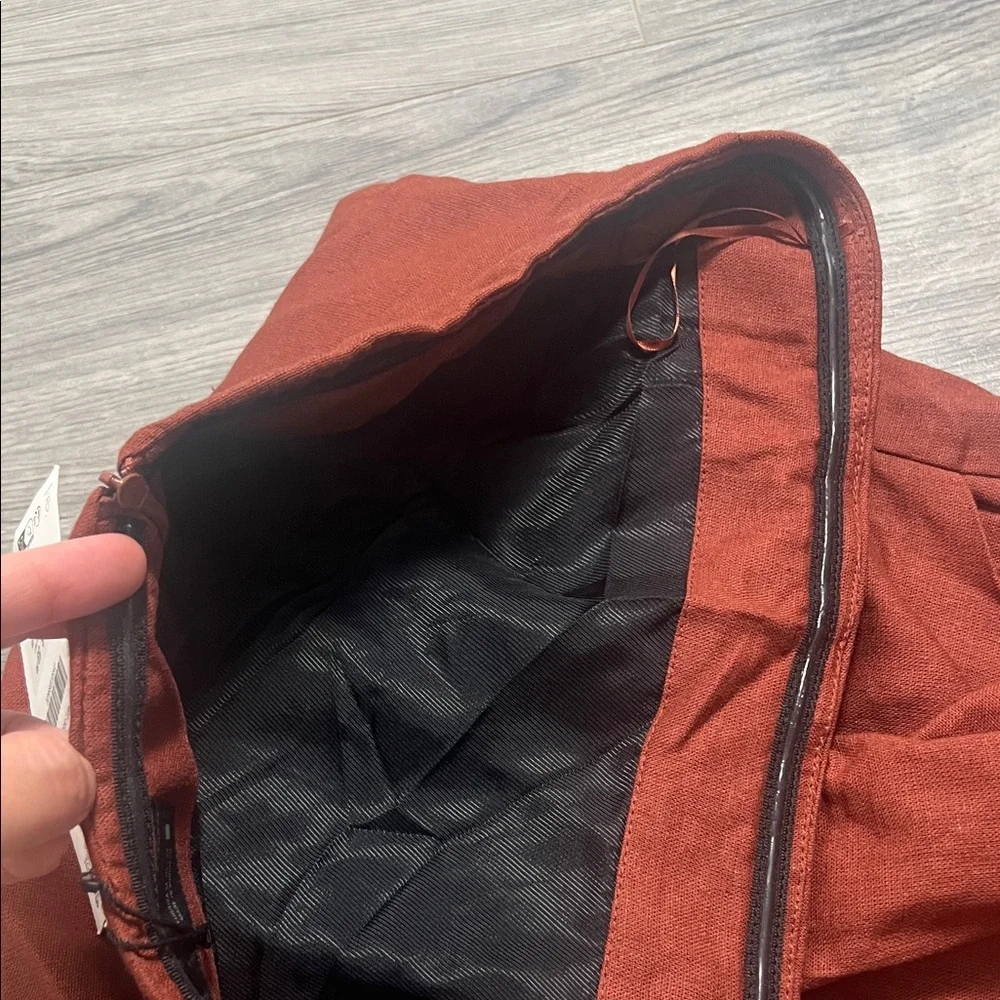 Zara Elegant linen Strapless Rust jumpsuit - Picture 6 of 16